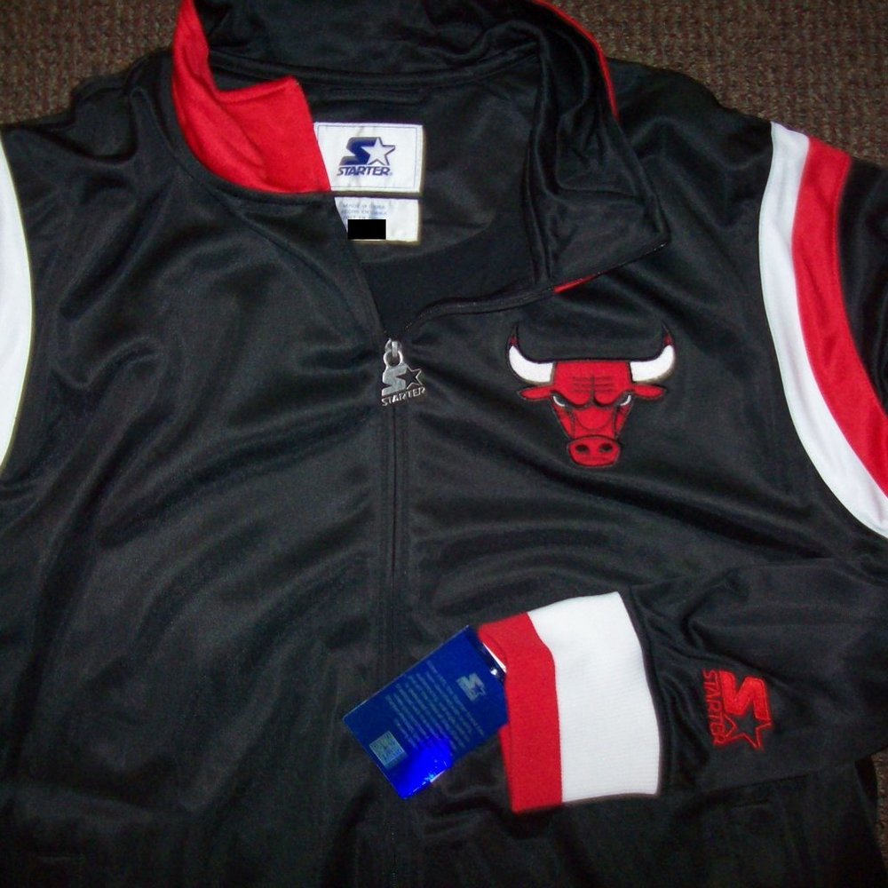CHICAGO BULLS Full Zip Track Jacket BLACK